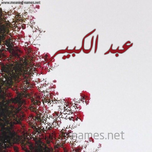 شكل 18 صوره الورد الأحمر للإسم بخط رقعة صورة اسم عبد الكبير ABDELKABIR